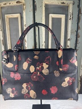 Coach Turnlock Borough Bag in Floral Print Leather.